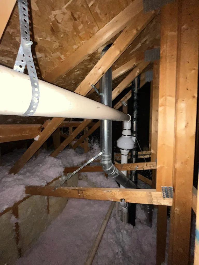 PVC structure built to support the radon fan and motor